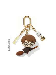 HARRY POTTER X SHEIN 卡通鑰匙圈包包掛鉤 - 黑色 - 查看 4