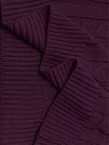 Franclia Casual Versatile Solid Color Cropped Sweater - Bold Plum - View 7