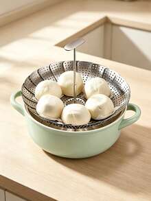 Haus Hana Stainless Steel Steaming Rack, Egg Steamer, Kitchen Folding And Retractable Steaming Basket, Steaming Drawer Compartment, Multifunctional Waterproof Steaming Tray, Steaming Pot, Household Use - View 7