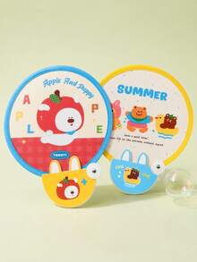 Zazumi 1PC/2PCS Cute Cartoon-Patterned Portable Mini Fan, Foldable And Easy To Store, Perfect For Summer Outdoor Cooling. Mini Pocket Fan. - multicolor - View 4