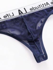 DrisQ DrisQ 1pc Navy Blue Men's Sexy Lace Thong - Navy Blue - View 4