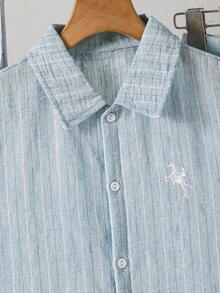 Tween Boys Striped Suits, Long Sleeve, Back To School,Co Ord - Blue - View 8