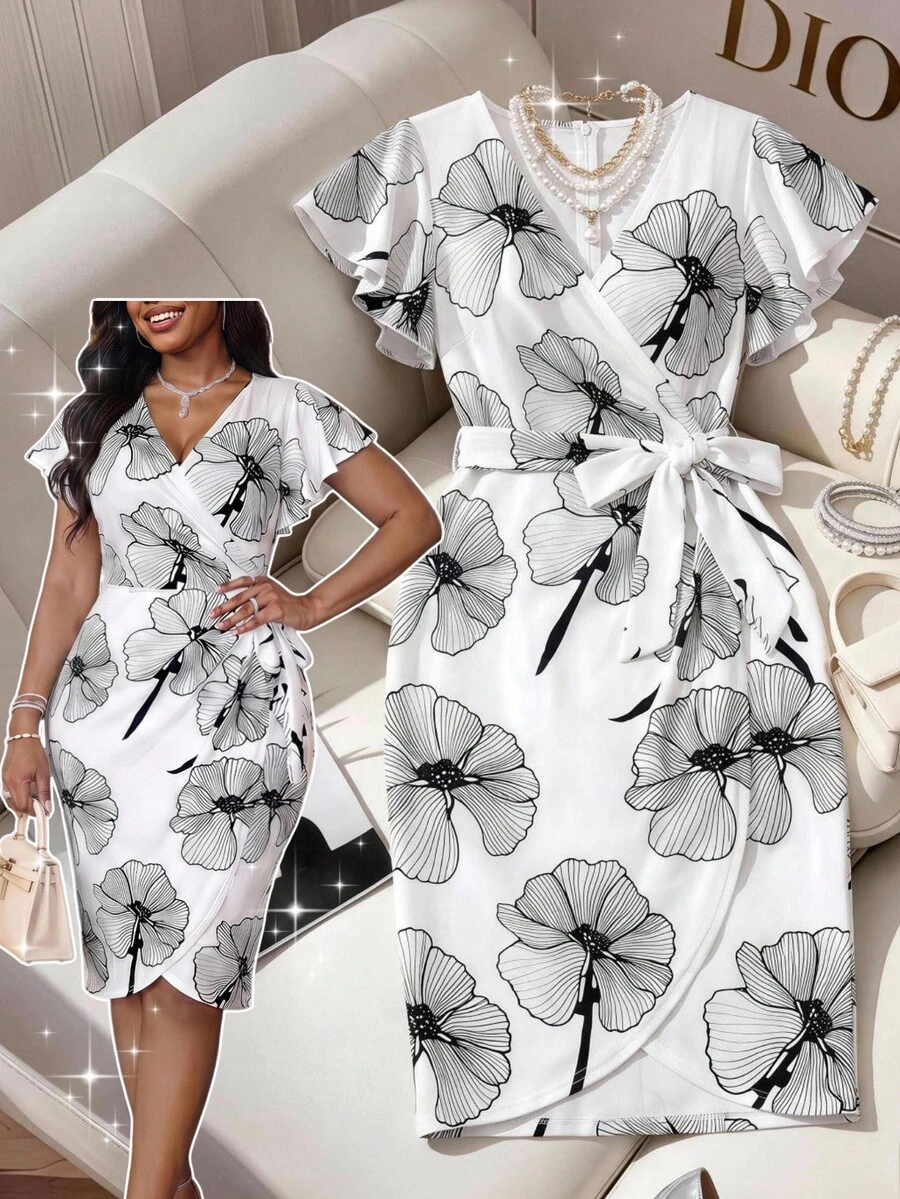 long sleeve flowy dress Plus Size A Line Dresses V Neck丨Moon Wood Red Off The Shoulder Colour:CREAM boned