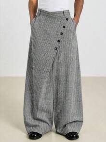 TOKVUE Casual Striped Sport Straight Leg Pants For Men, Loose Fit Solid Color Versatile Long Trousers, Spring/Autumn, Fall - Light Grey - View 1