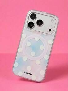 ShellaStory Simple Polka Dot Soft Magnetic Wireless Charge Phone Case Compatible With IPhone 17 Pro Max 17 Pro 16 14 13 15 Pro Max 14 15 16 Plus 14 15 13 16 17 Minimalist Gradient Protection Shockproof Bumper Cover - Polka dot - View 2