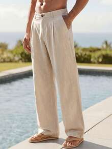 HIMLAND Men's Casual Versatile Solid Color Pants - Multicolor - View 5