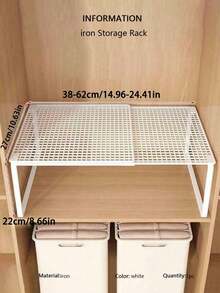 Estantería de almacenamiento ajustable y expandible de alta resistencia - Organizador de metal apilable que ahorra espacio con superficie pulida, sin necesidad de montaje. Adecuado para cocina, dormitorio, organización de escritorio, estantes multifuncionales, estantes para zapatos, soluciones de almacenamiento, almacenamiento de armarios, estantes de armario, organización y almacenamiento de gabinetes. - Multicolor - Ver 14