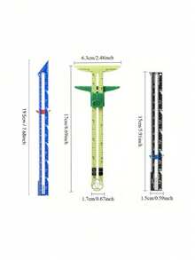 3PCS Fabric Cutting Ruler Set – Quilting Positioning Ruler For Sewing, Button Edge Parallel Line Sewing Gauge, Multifunctional DIY Craft Measuring Tool - multicolor - View 10