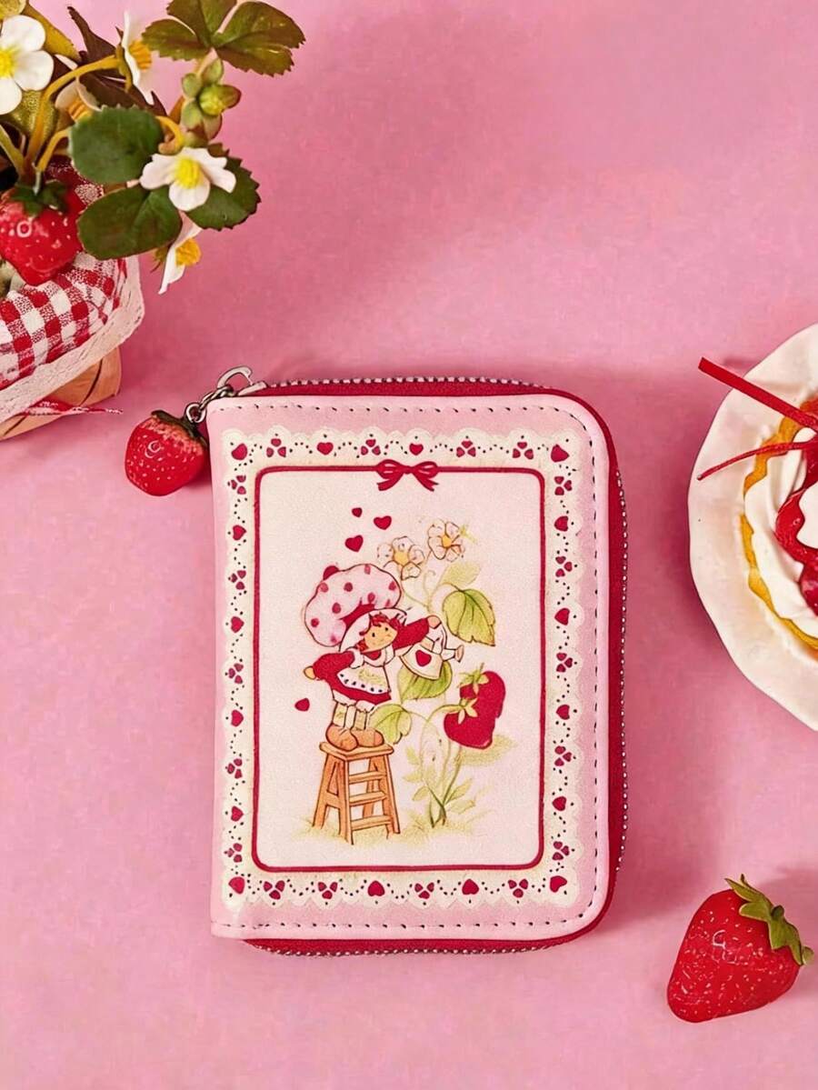 Strawberry Shortcake X POKOJA LAND Dompet Koin Portabel Berwarna Merah dan Bergaya - Merah - View 1