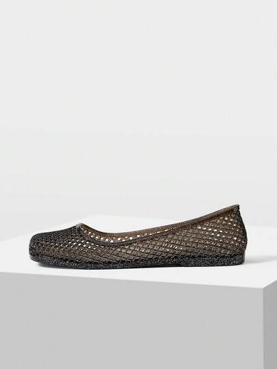 Mnmlis Ladies Fashion Square Toe Black Crystal Flat Bottom Beach/Vacation Shoes