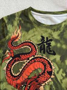 IslaSuriya 龙纹图案，女装，女式上衣，休闲背心，新款，时尚上衣，街头风上衣，街头女装，Y2K 上衣，Y2K 服装，中国风上衣 - 彩色 - 查看 3