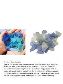 300/500g Sea-Colored Glass Pebbles, Natural Glass Stones With Thin Matte Surface For Handmade Fish Tank Decorations - multicolor - View 6