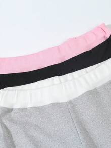 2pcs Solid Color Casual Basic Flare Leggings For Girls - Multicolor - View 3