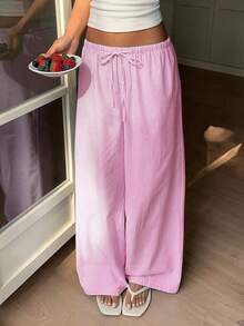 CovetEZ Este pantalón con estilo de rayas rosas es muy adecuado para uso casual, vacaciones, uso en el hogar y en la playa. - Rosa - Ver 2