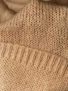 INAWLY Classic Short Sleeve Crew Neck Knit Top - Brown - View 4