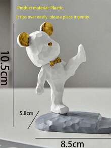1pc Cute Bear Shape Phone Stand Decoration, Compatible With Both Mobile Phone And Tablet, Suitable For Desk, Bedside, Living Room, Study, Bedroom, Gift, Etc. - Multicolor - View 12