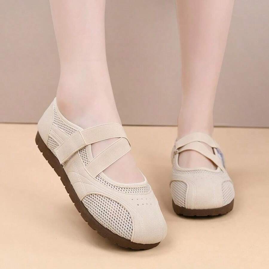 Zapatos Planos De Mujer - Beige - View 1