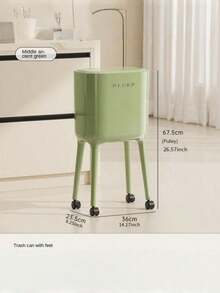 1PC Large Capacity Big Size No Bend High Foot Stand Movable With Wheels Luxury Elegant Design Modern Pattern Trash Can Garbage Bin For Kitchen Living Room Home Office Modern Home Decor Waste Management - Multicolor - View 11