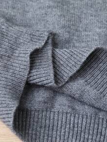 SHEIN 新款時尚百搭可愛手工3D刺繡大花落肩長袖短版套頭毛衣，柔軟舒適面料，適合單穿或疊穿，適合外出、休閒聚會與校園場景 - 灰色 - 查看 8