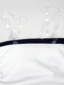 SHEIN Girlism Tween女孩簡約舒適抓皺抹胸背心兩件組 - 藏蓝色 - 查看 3