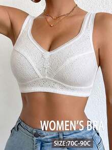 SHEIN 1 buah Bra Tanpa Kawat Wanita - Putih - View 4