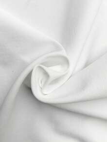 Manfinity Homme Pantalones cargo casuales de verano para hombres, de cintura con cordón, unicolor y holgados - Blanco - Ver 5