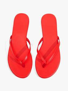 Grefit Bright Red Rivet Flip-Flops, Bold And Avant-Garde, Suitable For Holiday Style, Spring Street Wear Or Relaxed Summer Guest Styling - Red H - View 3