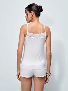 Softvol 2pcs Women Lace Floral Cami Tank Top Undergarments, Versatile Outerwear - Multicolor - View 4