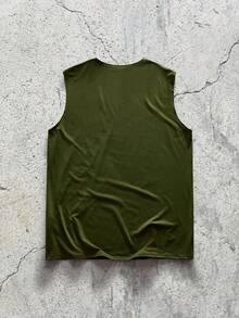 EVRINFINITE 男士運動背心，復西足球球衣 - 傳奇10號，休閒足球迷穿搭，足球上衣，標準版型無袖健身服，柔軟舒適面料巴西2026世界盃足球賽，情侶套裝度假穿搭 - 軍綠色 - 查看 6