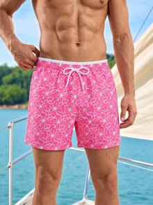 Manfinity VDAYZ Pantalones cortos de playa con estampado floral para hombres - Rosa - Ver 5
