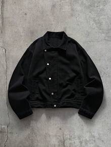 AXEPEAK Chaqueta vaquera casual y versátil para hombre, primavera/otoño - Negro - Ver 5