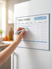 Zazumi 1PC Magnetic Weekly Monthly Planner Board, Flexible Soft Magnet With Grid Calendar Layout, Dry Wipe Reusable Writing Surface For Scheduling, Memo Board For Fridge Metal Surfaces To Track Daily Tasks And Household Plans. - multicolor - View 8