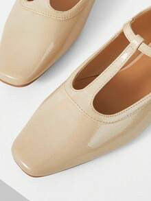 MOTF PREMIUM WOMEN'S T-STRAP FLAT SHOES - Beige - View 5