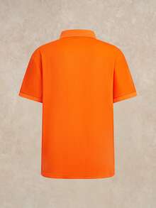Courvante Tennis Plus Size Men's Letter Printed Casual Short Sleeve Polo Shirt - Orange - View 7