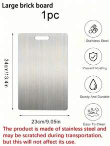 Silver Sleek Stainless Steel Chopping Board, Silver Chopping Block For Kitchen, Reversible Prep Station For Kitchen, Ideal For Raw Meat, Poultry, Fish, Resists Odors & Stains, Rust-Resistant, Minimalist Design, Butcher Block Alternative - Multicolor - View 16