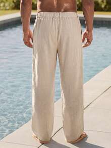 HIMLAND Men's Casual Versatile Solid Color Pants - Multicolor - View 2