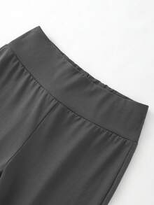 2件裝女孩黑色與深灰色喇叭褲，休閒穿著與疊穿層次 - 彩色 - 查看 4
