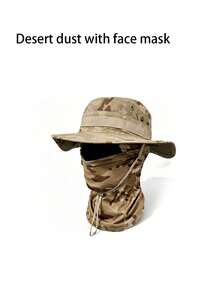 Camouflage Boonie Hat Set, Outdoor Hiking Bucket Hat, Drawstring Windproof Boonie Hat, Travel Hiking Fishing Hat - Multicolor - View 5