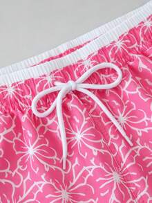 Manfinity VDAYZ Pantalones cortos de playa con estampado floral para hombres - Rosa - Ver 6
