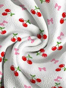 PopScrub Women's Scrub Top, Cherry Bow Print Pattern, Suitable For Work Commute, Pet Hospital - Multicolor - View 3