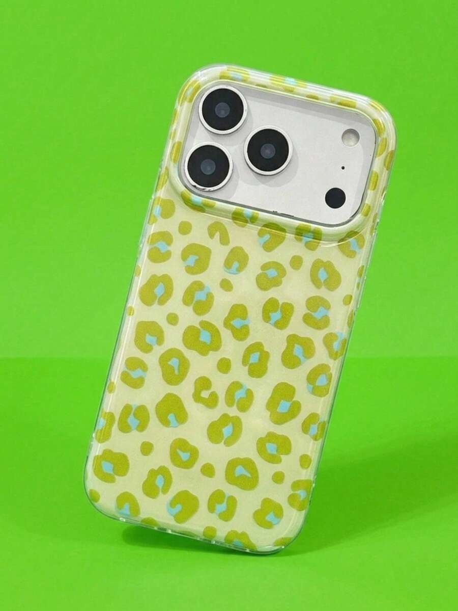 ShellaStory Luxury Leopard Pattern Phone Case Compatible With IPhone 17 Pro Max 17 Pro 16 14 13 15 Pro Max 14 15 16 Plus 14 15 13 16 17 Fashion Shockproof Protective Cover - Green - View 1