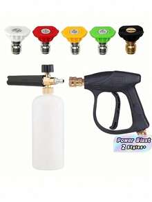 Pistol Semprot Tekanan Tinggi Multifungsi - Cocok untuk Mencuci Mobil dengan Tekanan Tinggi, Membersihkan Eksterior RV, Membersihkan Permukaan, dan Menyiram Tanaman di Kebun, Desain Gagang Panjang Ergonomis - View 1