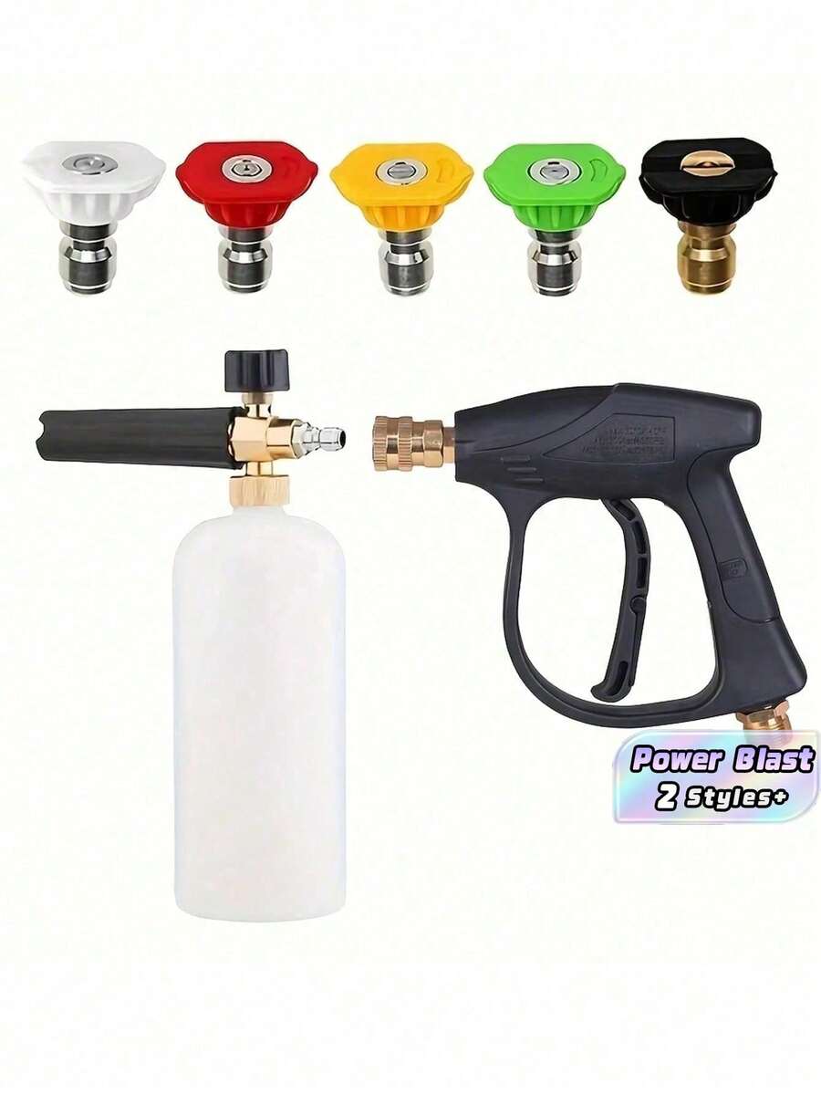 Pistol Semprot Tekanan Tinggi Multifungsi - Cocok untuk Mencuci Mobil dengan Tekanan Tinggi, Membersihkan Eksterior RV, Membersihkan Permukaan, dan Menyiram Tanaman di Kebun, Desain Gagang Panjang Ergonomis - View 1