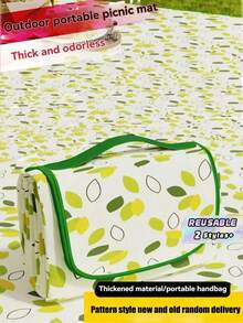 1PC Thickened Waterproof Moisture Proof Foldable Portable Picnic Mat Camping Mat Tent Ground Mat For Spring Outdoor Lawn Picnic - Green Flying Leaves [Thickened Non-woven Fabric] - View 1