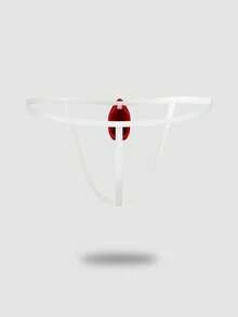 DrisQ DrisQ 1pc Fashion Men's Mid-Waist Thong Underwear, Anti-Slip Design - Red and White - View 3