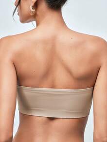 Softvol Women's Summer Strapless Bra Set, Including Spaghetti Strap Bra, Spaghetti Strap Top, Backless Blouse And Camisole - Beige - View 3