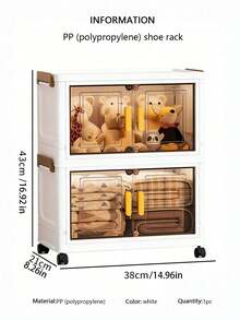 1 个 38 厘米/14.96 英寸宽的塑料储物柜，小型折叠储物盒，厨房餐厅储物柜，厨房置物架，家用客厅玩具柜置物架，缝隙收纳柜，厨房缝隙储物柜，圣诞礼物，储物盒，床底储物 - 透明茶 - 查看 14