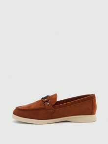 CUCCOO BIZCHIC Fashion Women Comfortable Casual Round Toe Flat Bottom Vacation Loafers Brown Slip-On Flat Bottom Sleeve Knitted Spring And Autumn Women's Shoes - Brown - View 8
