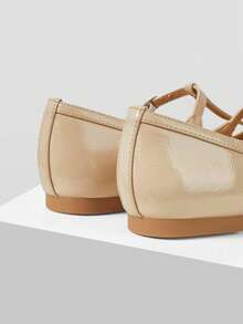 MOTF PREMIUM WOMEN'S T-STRAP FLAT SHOES - Beige - View 4