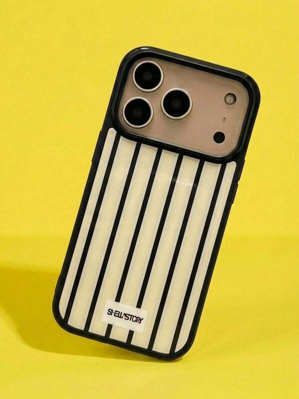 ShellaStory Étui de téléphone à rayures colorées simples compatible avec iPhone 17 Pro Max 17 Pro 16 14 13 15 Pro Max 14 15 16 Plus 14 15 13 16 17 Étui de protection minimaliste antichoc